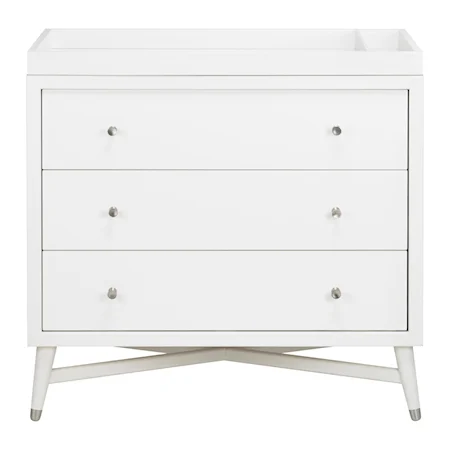 White 3 Drawer Dresser with Changing Top